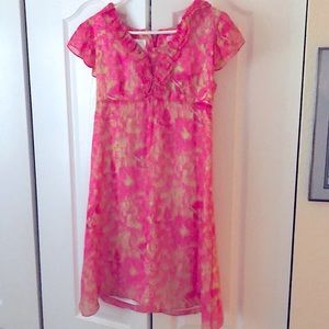 Beautiful bright pink, lime green highlights